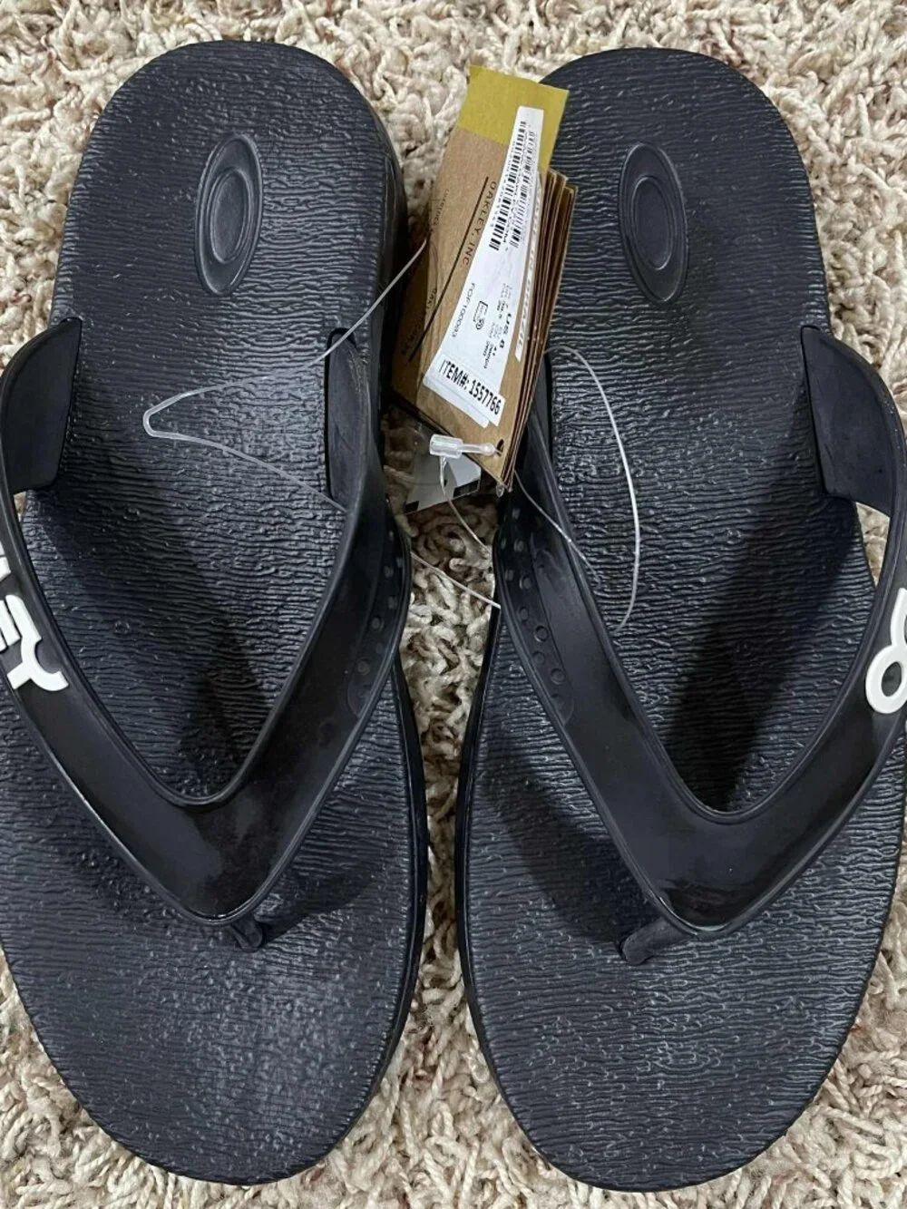 Oakley Men's B1B Flip Flops Sandals Shoes Black, Size 8 (New)